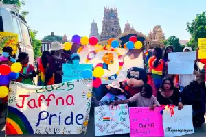 யாழ்.நல்லூர் கந்தசுவாமி கோயிலுக்கு முன்பாக நடைபெற்ற பால் புதுமையினரின் (LGBTQ) நடைபவனி குறித்து பலர் கண்டனம் தெரிவிப்பு